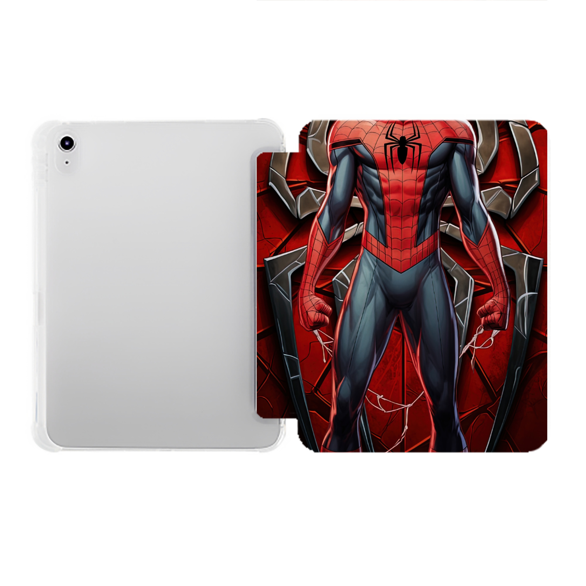 （画像用） Spider Man スパイダーマン IPad ケース ペン収納付き 三つ折りスタンド PUレザー×シリコン 対応機種9.5/10.5/10.9インチ